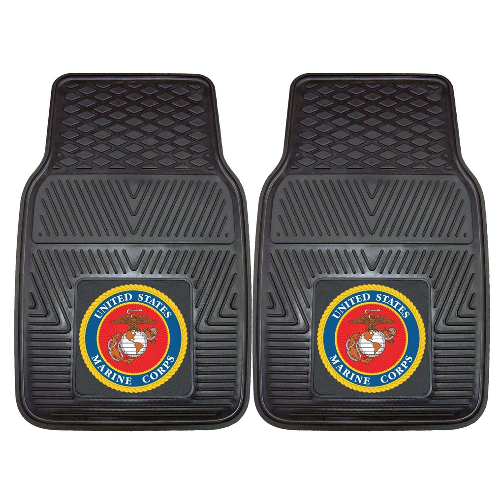 Marines Licensed Heavy Duty 2-Piece Vinyl Car Mats 17x27
