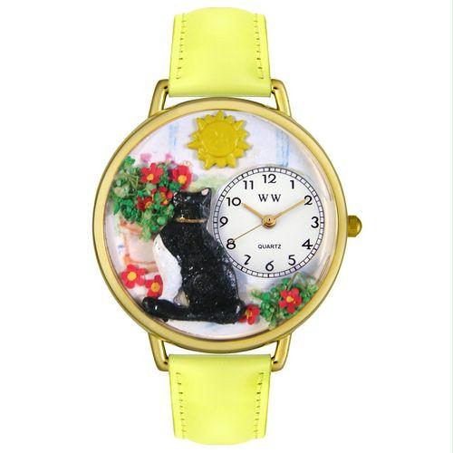 Basking Cat Watch in Gold (Large)