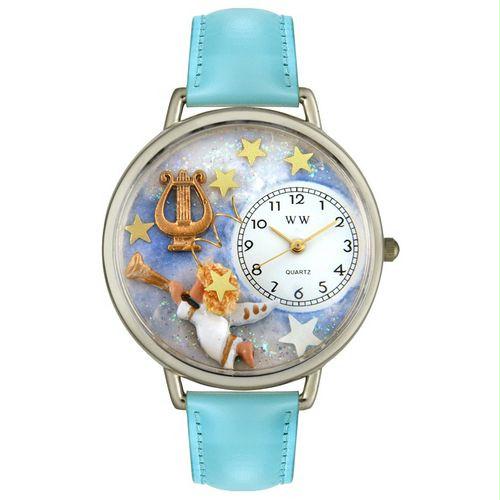 Angel with Harp Watch in Silver (Large)