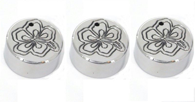 All Sales Interior Dash Knobs (set of 3)- Hibiscus Polished