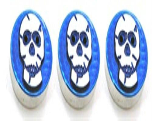 All Sales Interior Dash Knobs (set of 3)- Skull Blue