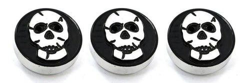 All Sales Interior Dash Knobs (set of 3)- Skull Black