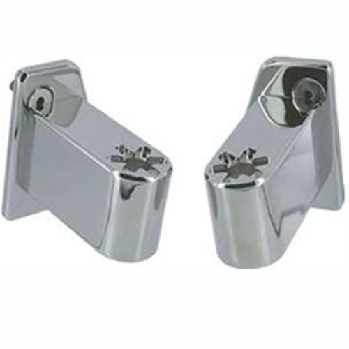 All Sales Side Mirror Relocator Bracket - Pair (mirror head with push clip) Chrome