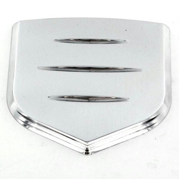 All Sales Grille Emblem Shield Step Style Polished With Ball Milled Lines