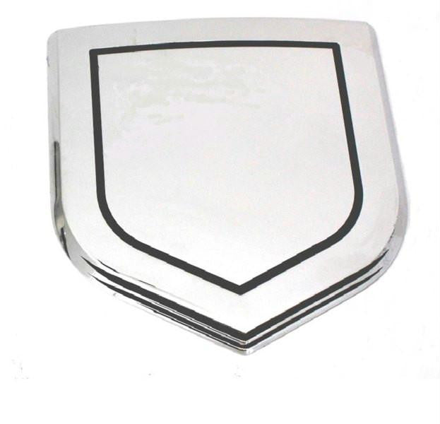 All Sales Grille Emblem Shield Step Style Polished With Black Boarder