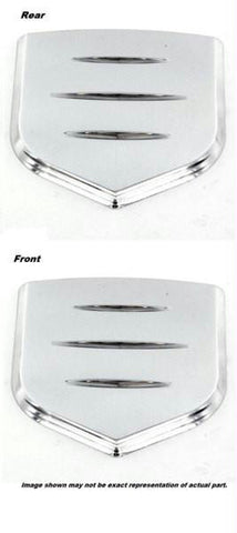 All Sales Grille and Tailgate Emblem Shield Step Style Polished With Ball Milled Lines