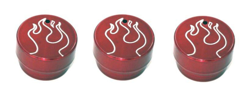 All Sales Interior Dash Knobs (set of 3)- Flame Red