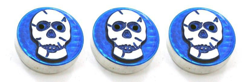 All Sales Interior Dash Knobs (set of 3)- Skull Blue