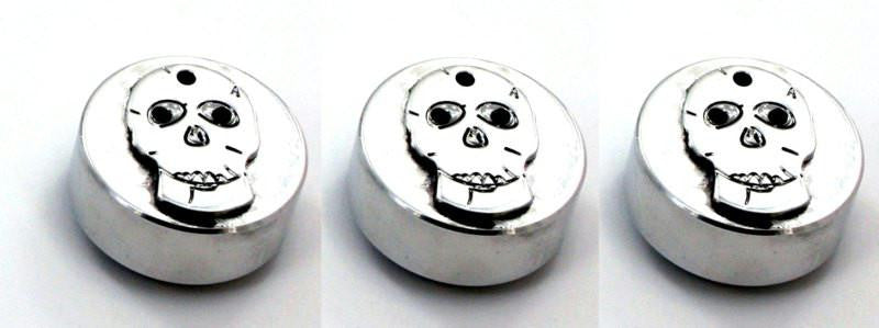 All Sales Interior Dash Knobs (set of 3)- Skull Polished