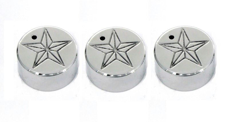 All Sales Interior Dash Knobs (set of 3)- Star Polished