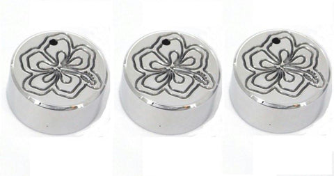 All Sales Interior Dash Knobs (set of 3)- Hibiscus Polished