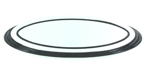 All Sales Grille Emblem Oval Step Style Polished With Black Boarder 9 Length