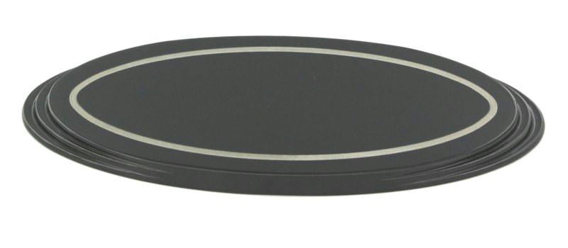 All Sales Grille Emblem Oval Step Style Black Powdercoated With Boarder 9 Length