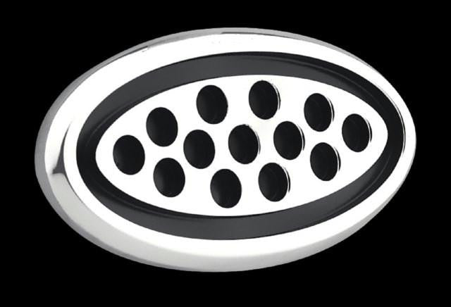 All Sales Oval Vent- Circles Single Polished with Black Powdercoat