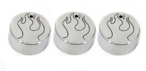 All Sales Interior Dash Knobs (set of 3)- Flame Polished