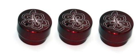 All Sales Interior Dash Knobs (set of 3)- Hibiscus Red