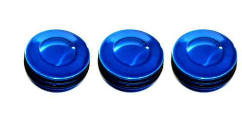 All Sales Interior Dash Knobs (set of 3)- O-ring Blue