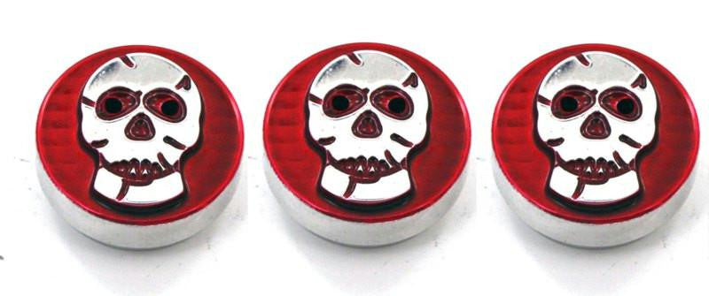 All Sales Interior Dash Knobs (set of 3)- Skull Red