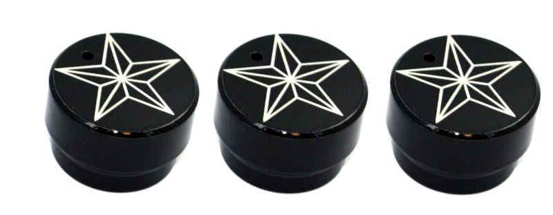 All Sales Interior Dash Knobs (set of 3)- Star Black