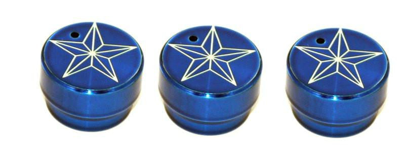 All Sales Interior Dash Knobs (set of 3)- Star Blue