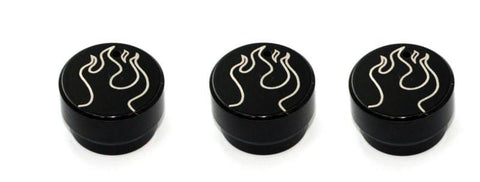 All Sales Interior Dash Knobs (set of 3)- Flame Black