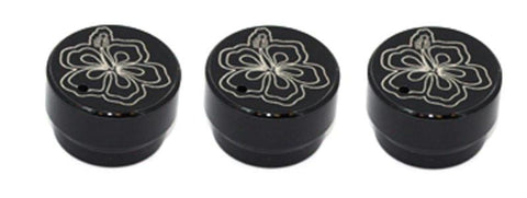 All Sales Interior Dash Knobs (set of 3)- Hibiscus Black