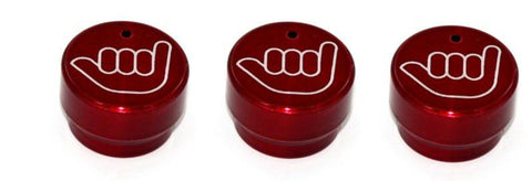 All Sales Interior Dash Knobs (set of 3)- Hang Loose Red