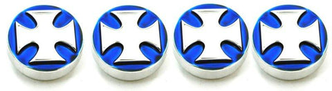 All Sales Interior Dash Knobs (set of 4) AC+4wd knob- Iron Cross Blue