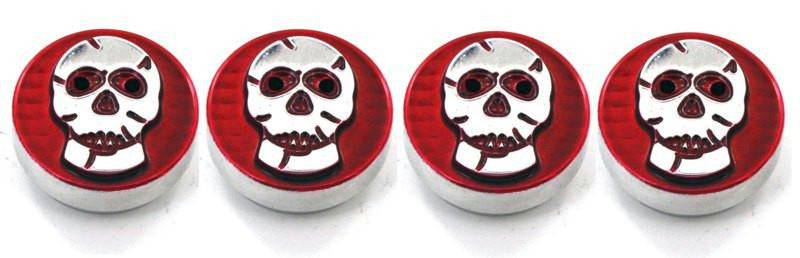 All Sales Interior Dash Knobs (set of 4) AC+4wd knob- Skull Red