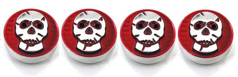 All Sales Interior Dash Knobs (set of 4) AC+4wd knob- Skull Red