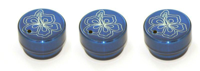 All Sales Interior Dash Knobs (set of 3)- Hibiscus Blue