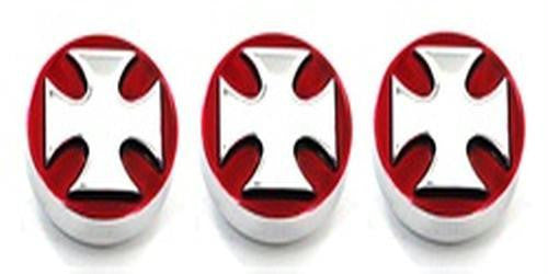 All Sales Interior Dash Knobs (set of 3)- Iron Cross Red