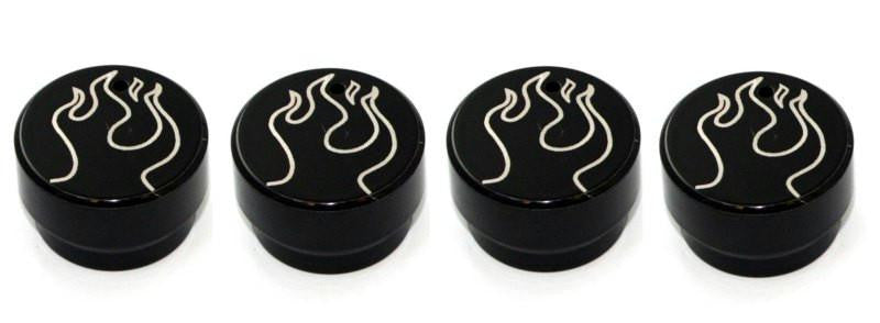 All Sales Interior Dash Knobs (set of 3 & 4wd knob)- Flame Black