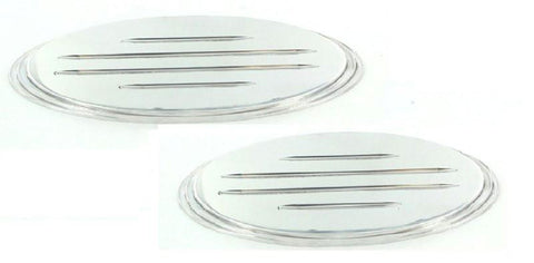 All Sales Grille - Tailgate Emblem Oval Step Style Polished With Ball Milled Lines 7 Front 5 1-2 Rear Length