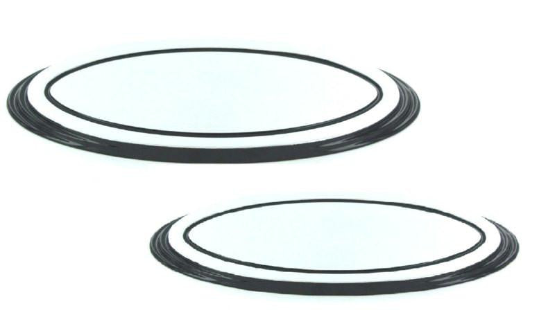 All Sales Grille - Tailgate Emblem Oval Step Style Polished With Black Boarder 7 Front 5 1-2 Rear Length