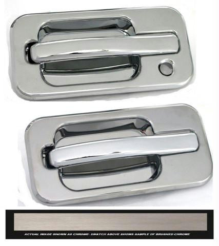 All Sales Brush Chrome LH w-Lock hole & RH w-o Lock