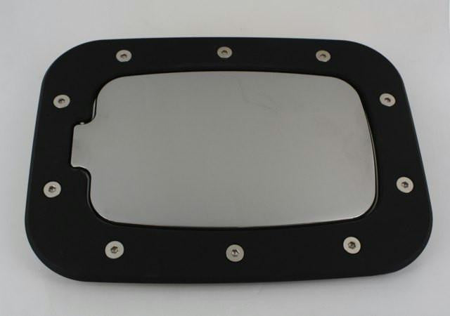 All Sales Race Style Billet Fuel Dr 10 3-8 X 7 5-8 Ring 8 X 4 5-8 Door -Gloss Black Ring and Chrome Door