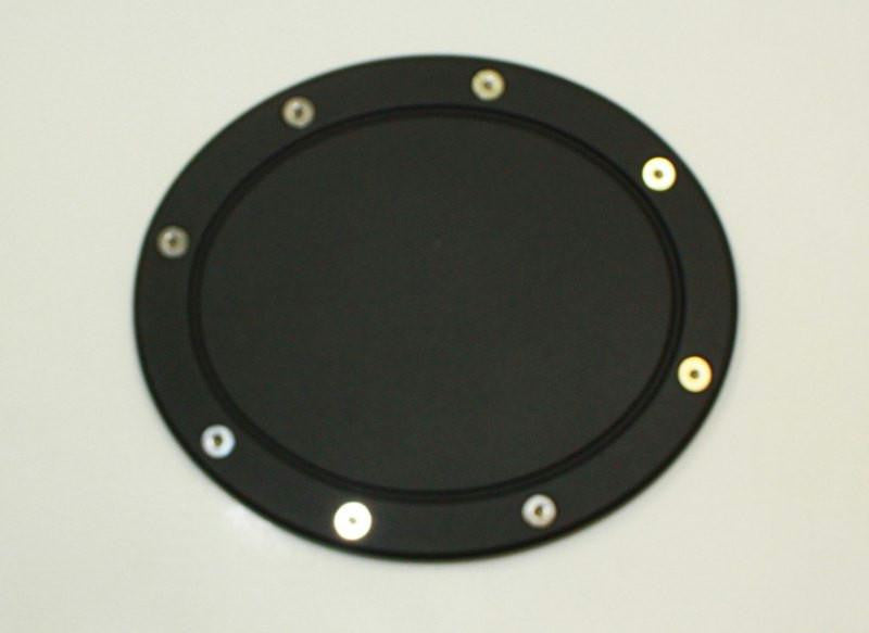 All Sales Race Style Billet Fuel Dr 7 3-8 Oval Ring O.D. No Door-Flat black Door