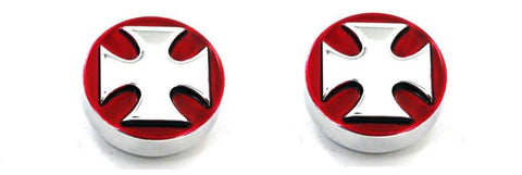 All Sales Interior Dash Knobs (set of 2)- Iron Cross Red