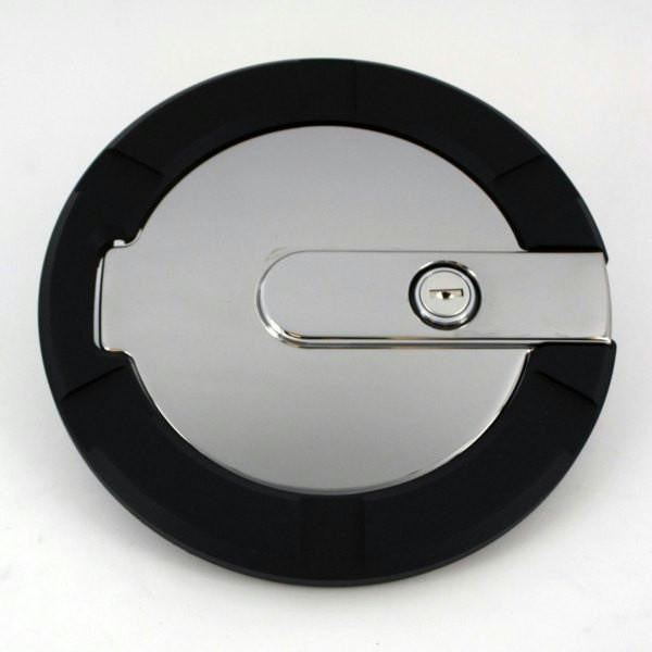 All Sales Striker Style Billet Fuel Dr 7 1-8 Ring O.D. 5 1-8 Door O.D. -Flat Black Ring and Chrome Locking D