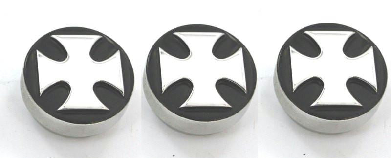 All Sales Interior Dash Knobs (set of 3)- Iron Cross Black