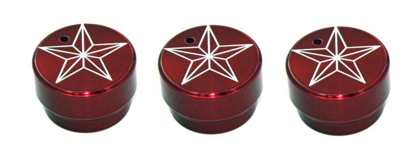 All Sales Interior Dash Knobs (set of 3)- Star Red