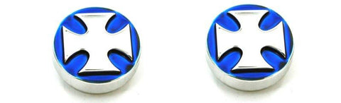 All Sales Interior Dash Knobs (set of 2)- Iron Cross Blue