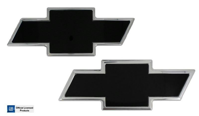 All Sales Chevy Bowtie Grille - Tailgate Emblem - Polished-Black Powdercoat