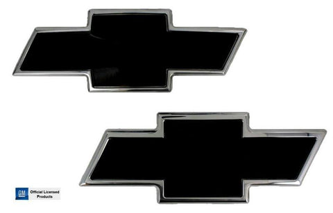 All Sales Chevy Bowtie Grille - Tailgate Emblem - Polished-Black Powdercoat