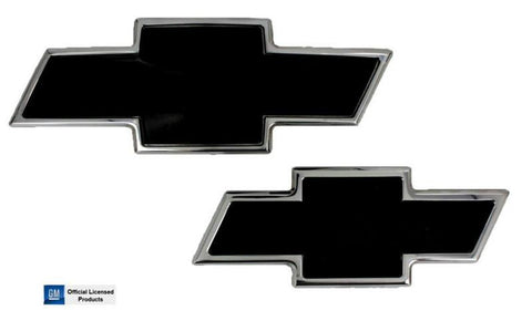 All Sales Chevy Bowtie Grille & Liftgate Emblem - Polished-Black Powdercoat