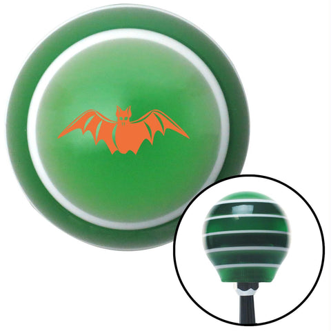 Orange Bat Green Stripe Shift Knob with M16 x 15 Insert