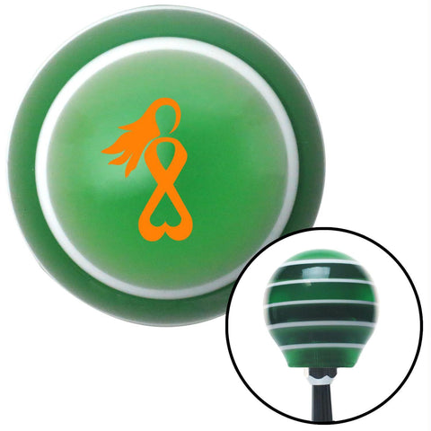 Orange Breast Cancer Awareness Green Stripe Shift Knob with M16 x 15 Insert