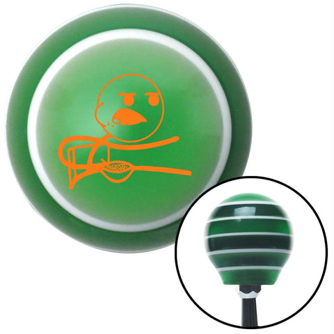 Orange Cereal Guy Green Stripe Shift Knob with M16 x 15 Insert