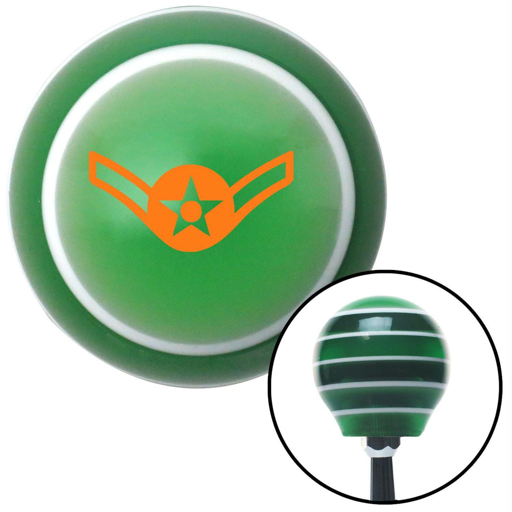 Orange Airman Green Stripe Shift Knob with M16 x 15 Insert